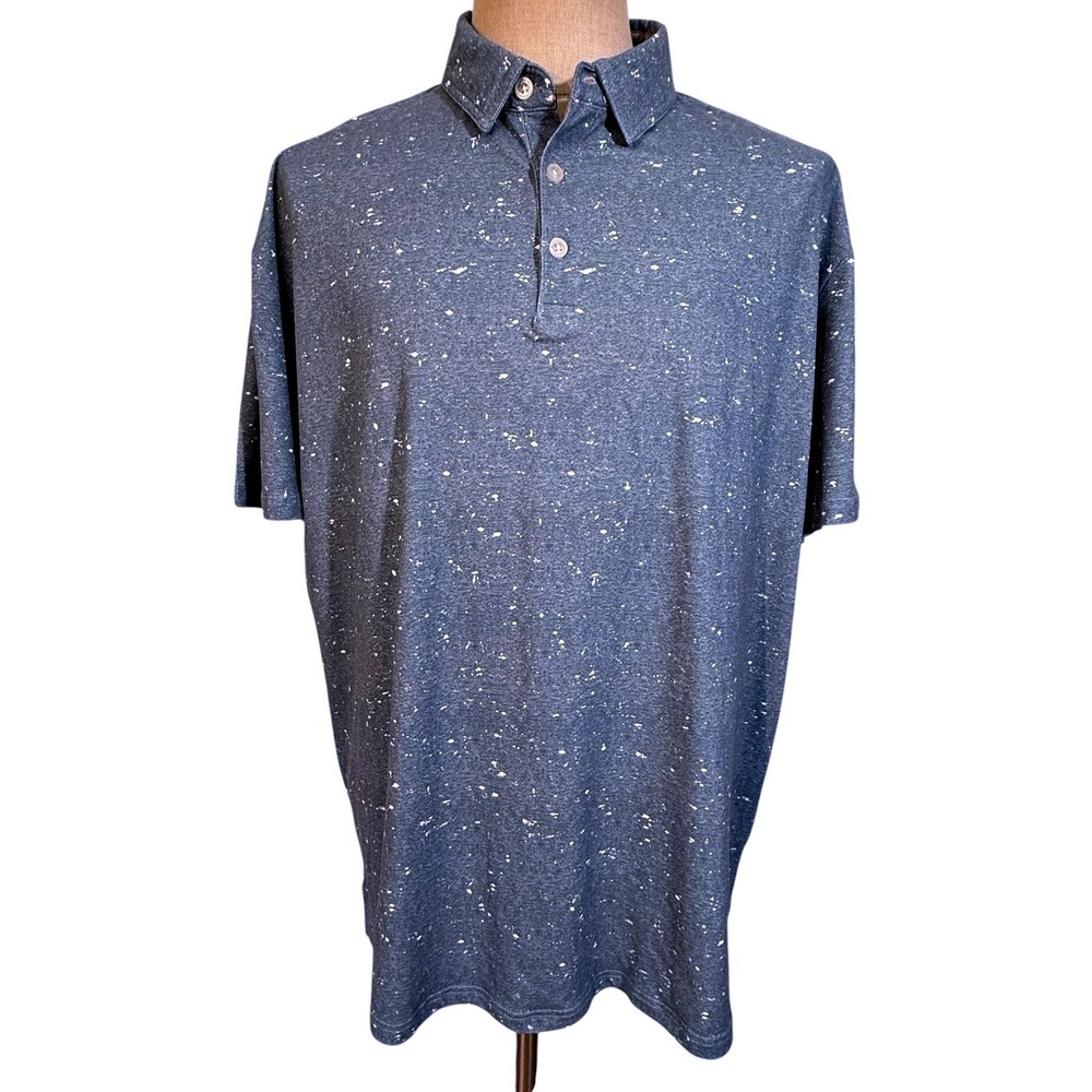 NEW AndersonOrd Bounds Polo Shirt Mens Size XL Golf Blue Shadow Heather Speckled